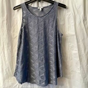 Susina Geometric Burnout Textured Office Chic Sleeveless Layering Top Sz M